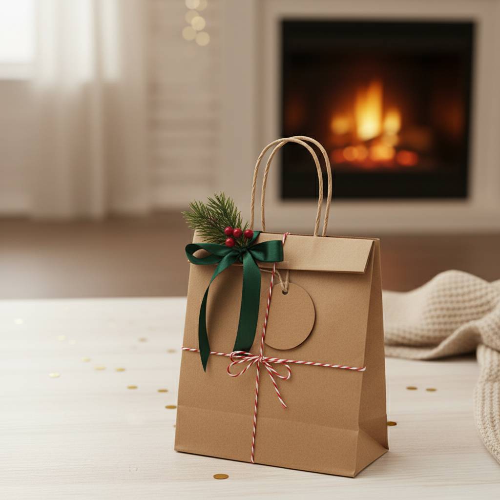 Small brown kraft gift bags for luxury boutique retail
