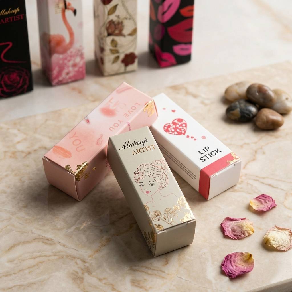 Sustainable Cosmetic Boxes for Makeup Eye-Catching Floral Lipstick Boxes