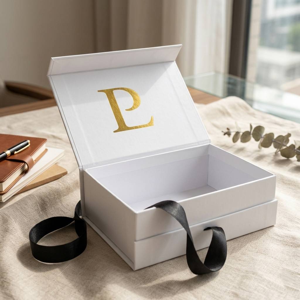 Custom Logo Magnetic Gift Box with Ribbon Closure for Gifts