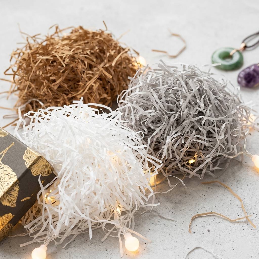 Customizable Colored Shredded Paper for Branded Packaging and Gifts