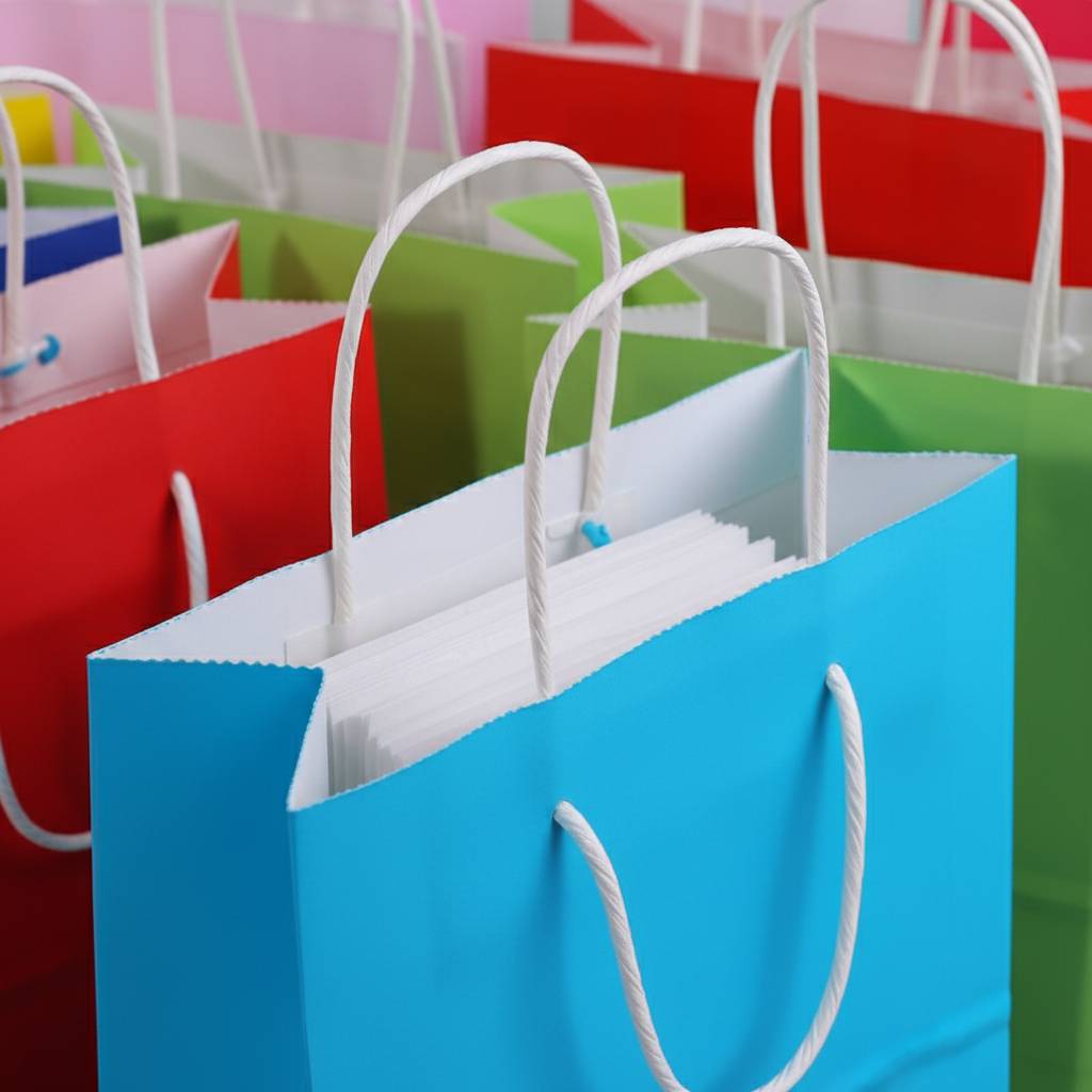 Eco Friendly Colorful Paper Bags For Retail Shopping