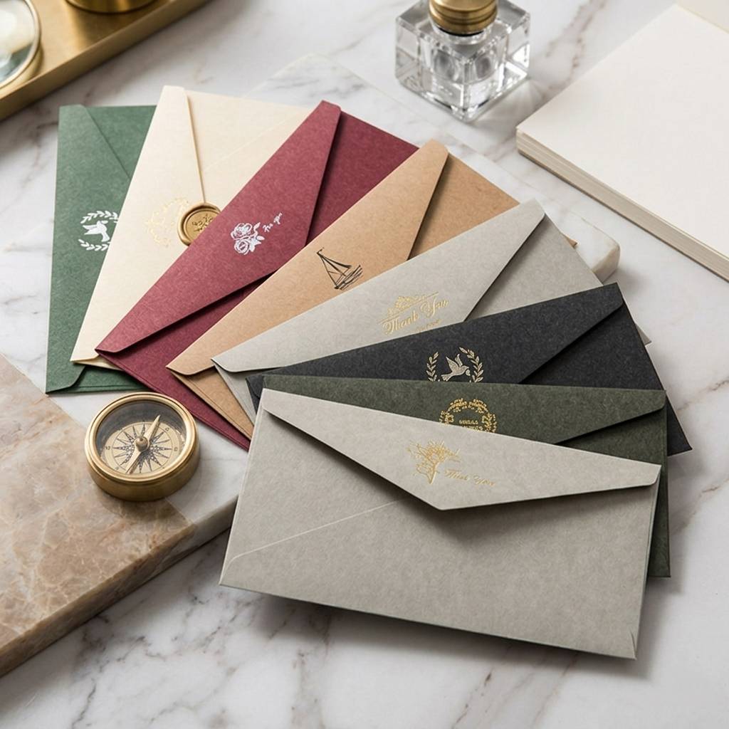 Bespoke Colored Envelopes For Wedding Invitations And Gifts