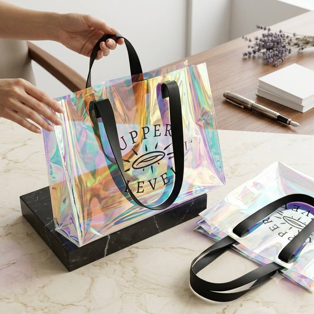 Free Design Custom Plastic Holographic PVC Hologram Bag with Logo
