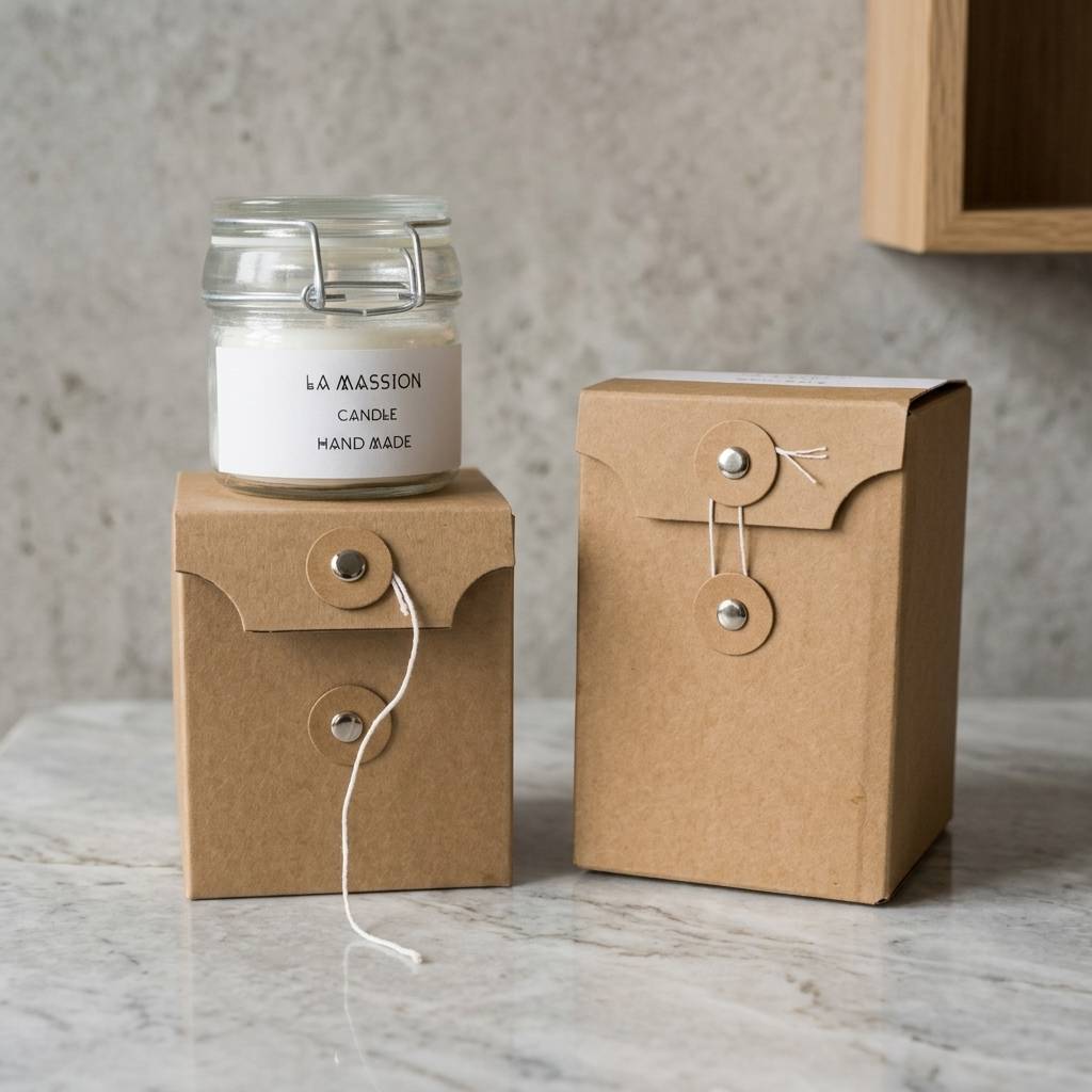 Eco Recyclable Kraft Cube Scented Candle Box