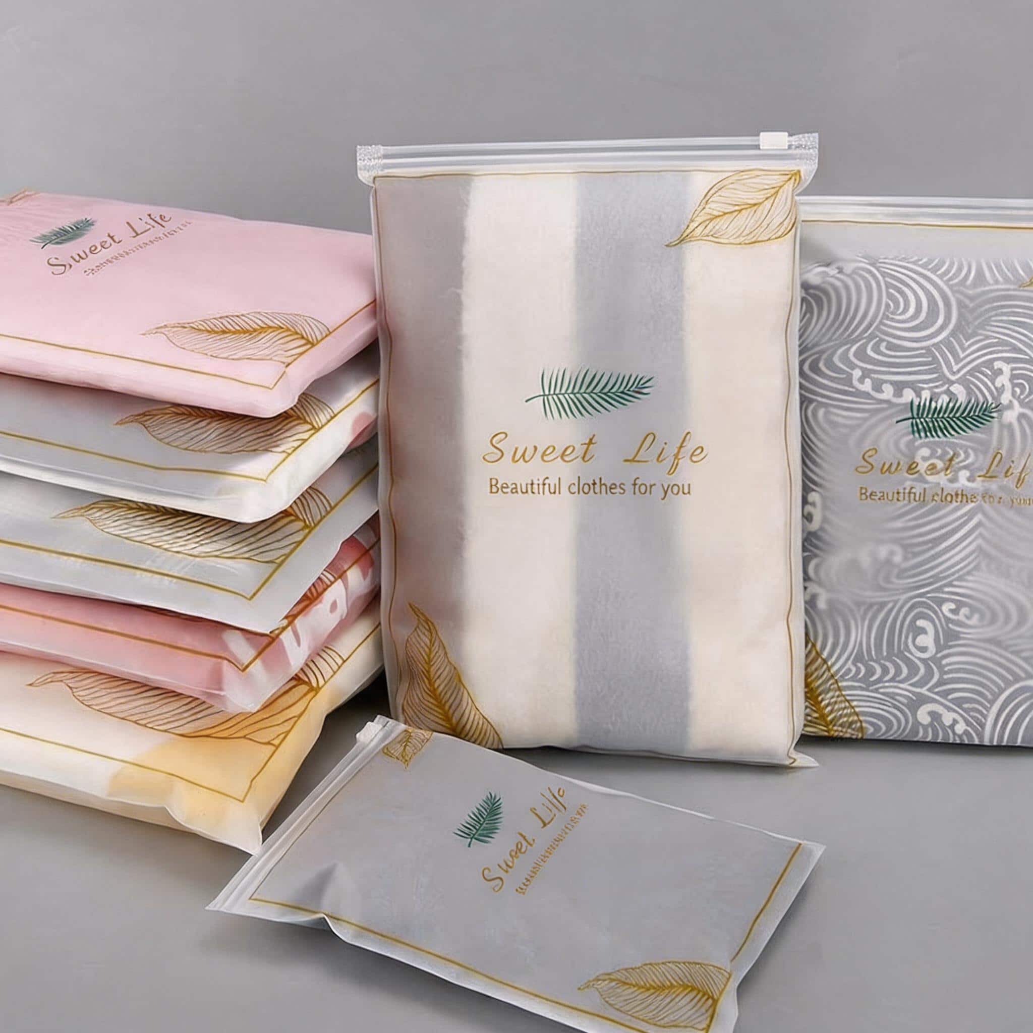 Customized Logo Frosted PVC Plastic Zipper Bag for Swimwear Packaging