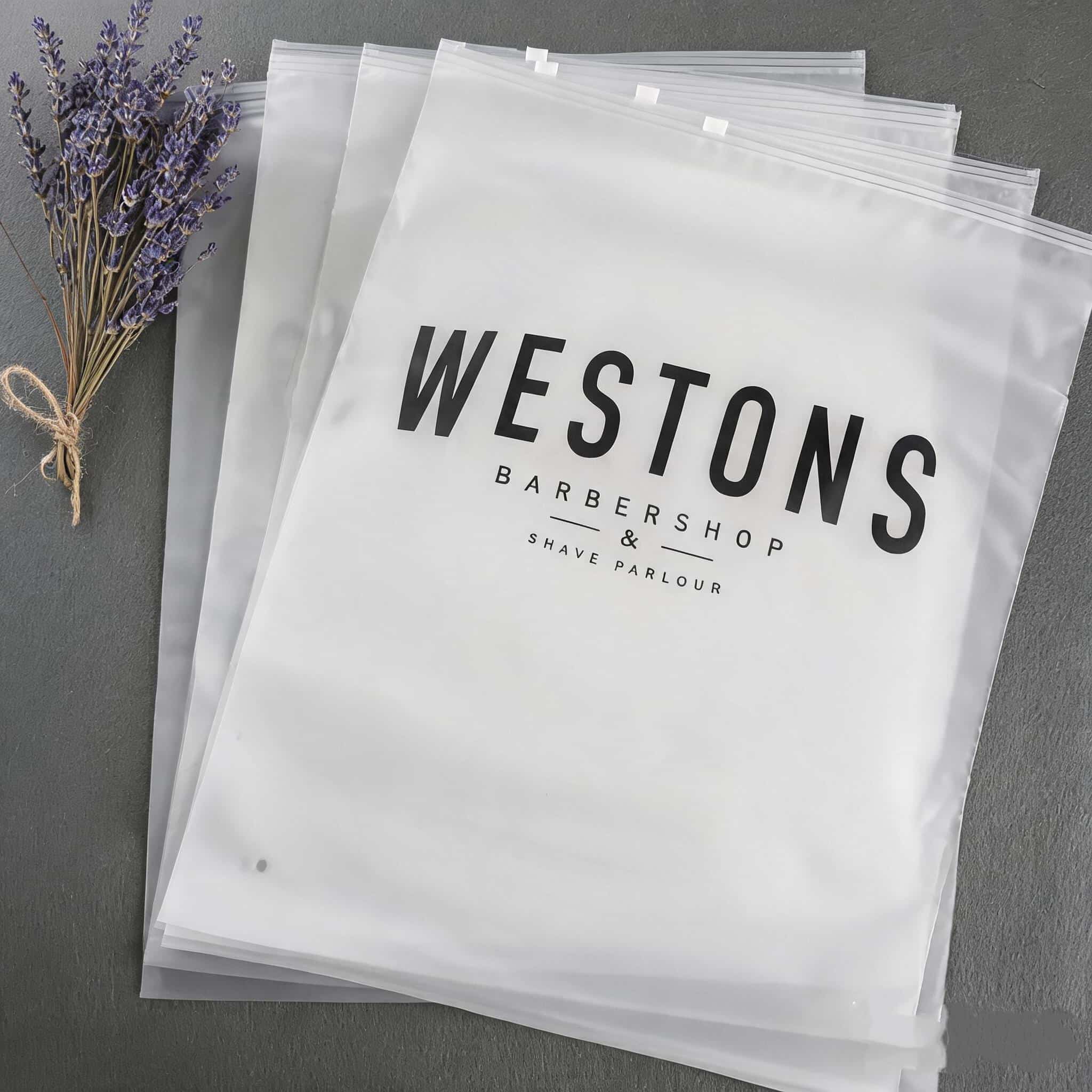 Eco-Friendly Frosted Zipper Bag Packaging Garment Plastic Zipper Bag Printed Logo