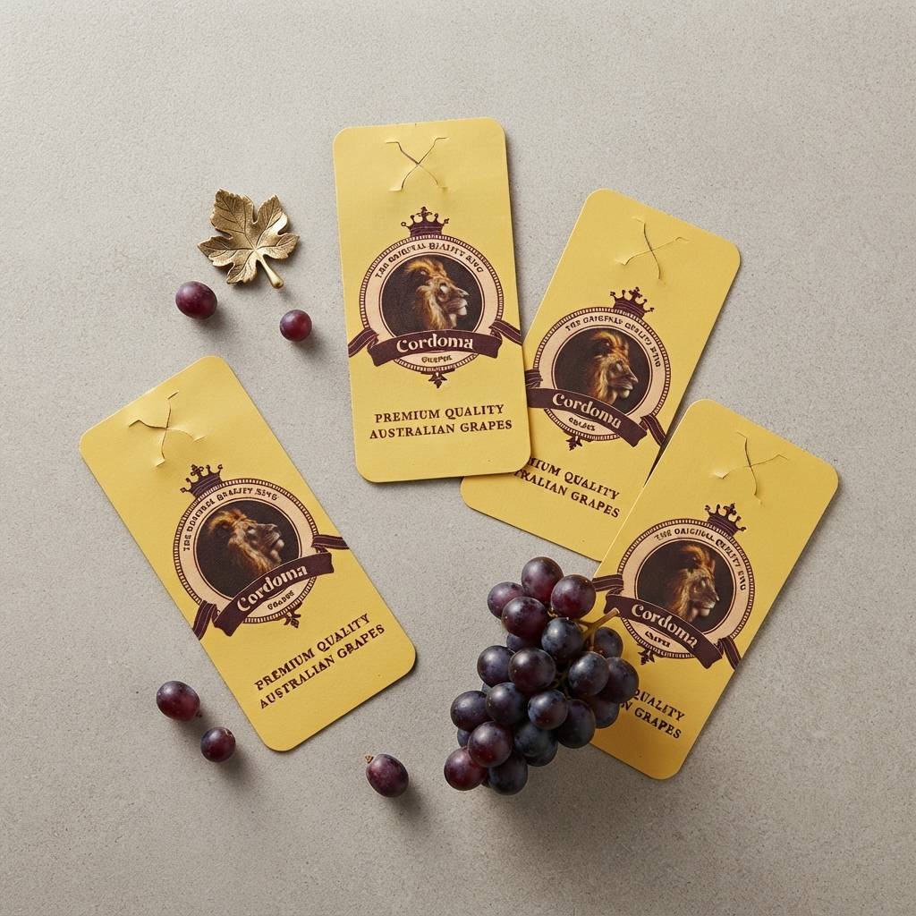 Luxury Paper Hang Tags Gold Foil Fruit Hang Tags For Fresh Grapes And Berries Luxury Paper Hang Tags Gold Foil Fruit Hang Tags For Fresh Grapes And Berries
