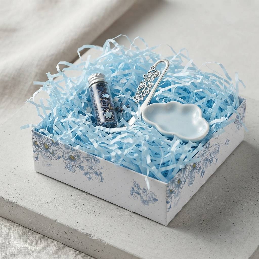 Lafite Paper Color Pink Blue White Shredded Paper Filler for Gift Paper Box Packaging