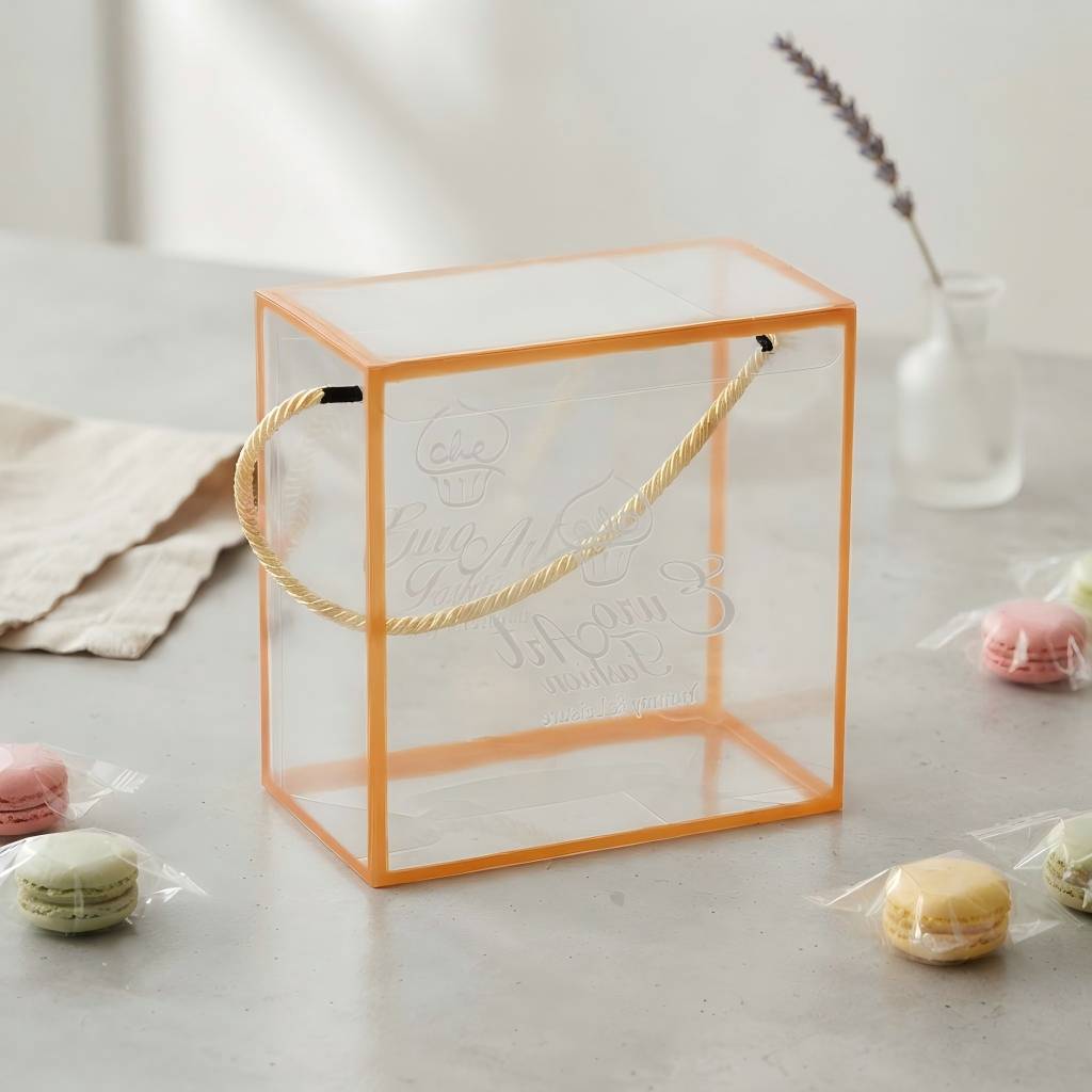 Wholesale Custom Clear Frosted Plastic PP PET PVC Cosmetic Box With Handle