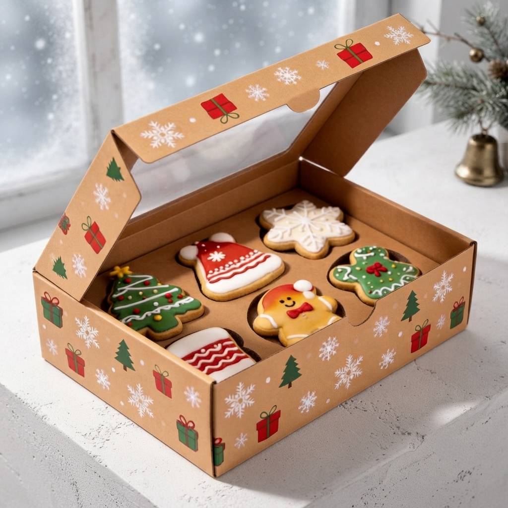 Wholesale Custom Christmas Kraft Paper Boxes For Bakery Packaging