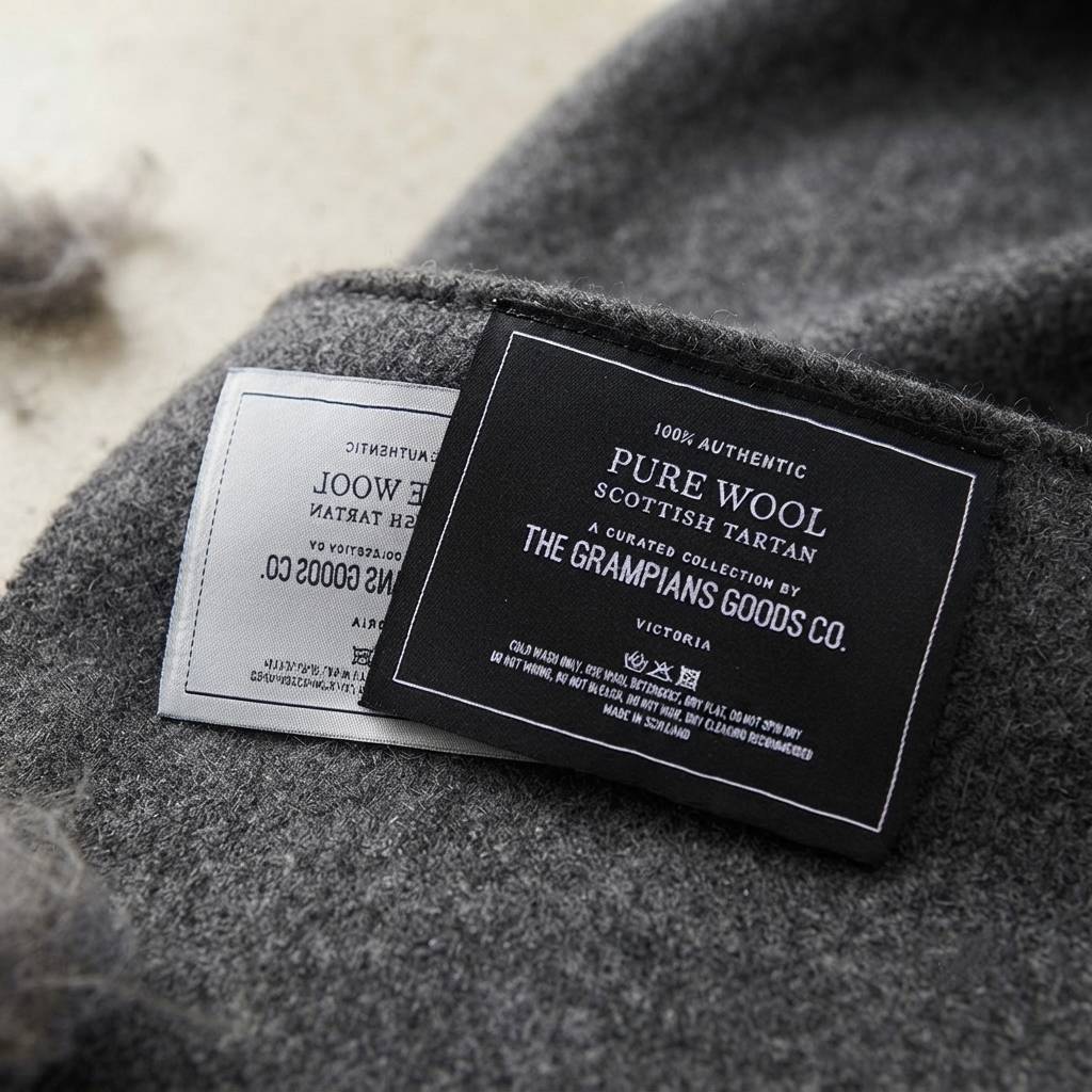 Custom Woven Care Badges For Wool Coats