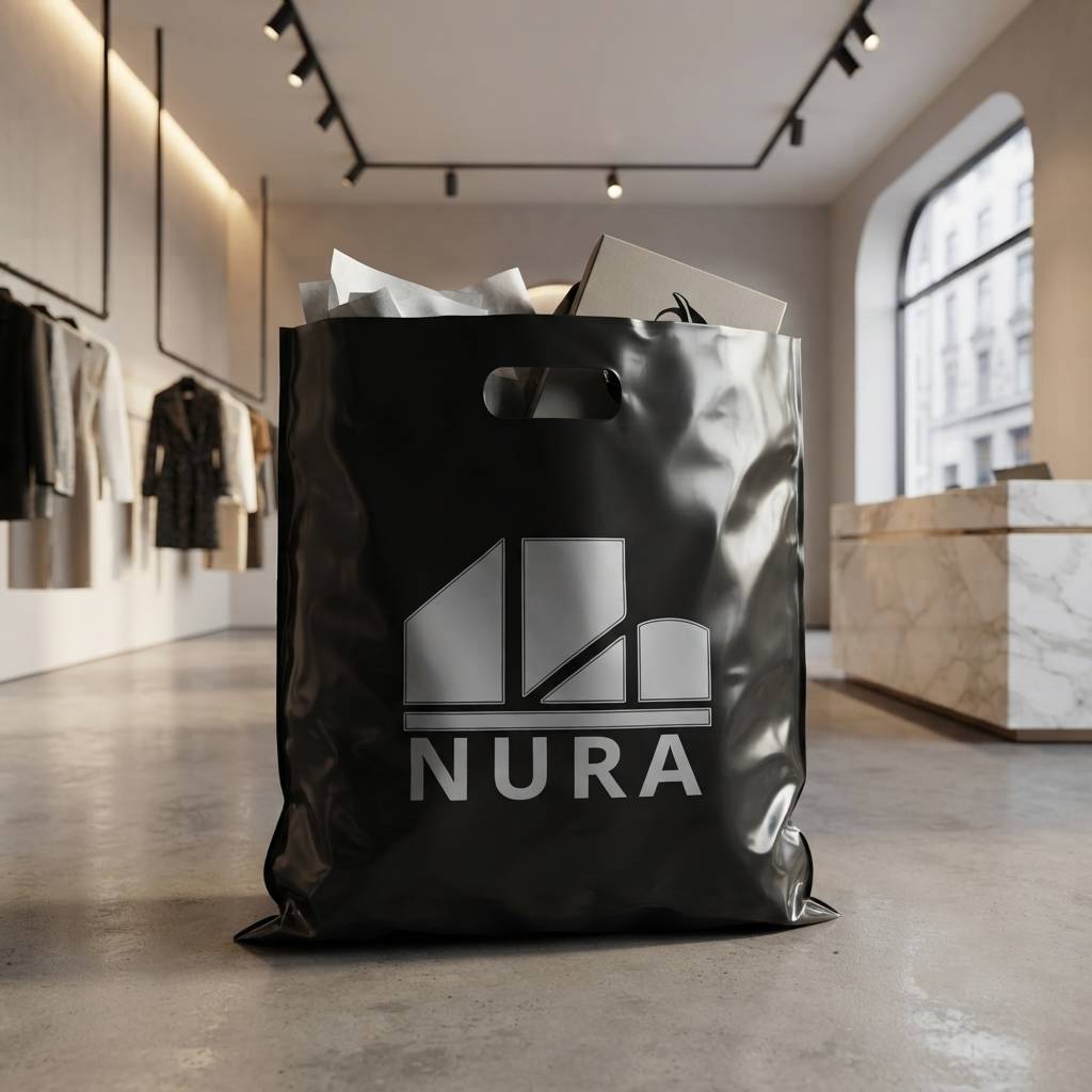 Wholesale Black Plastic Retail Shopping Bags Poly Bags With Custom Logo