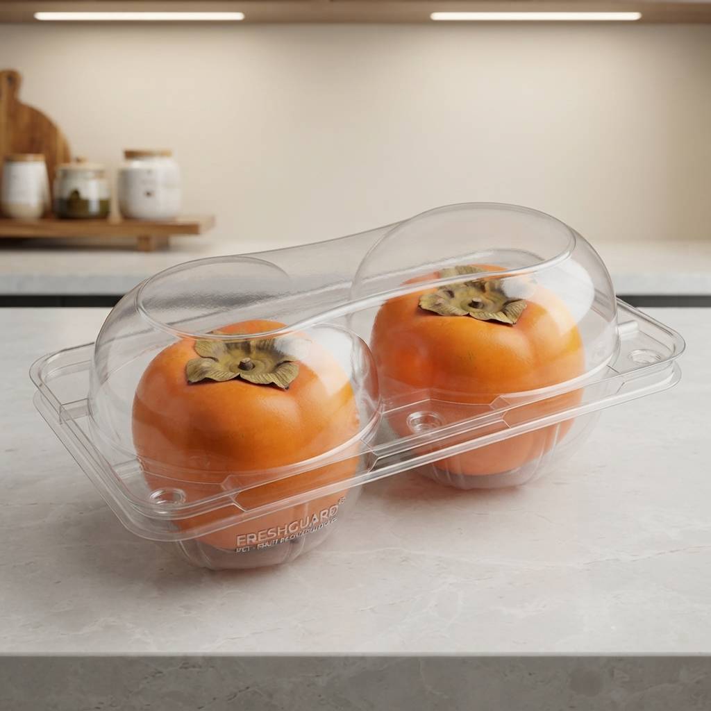 Custom Clear PET Plastic Clamshell Container For Fresh Apple Packaging