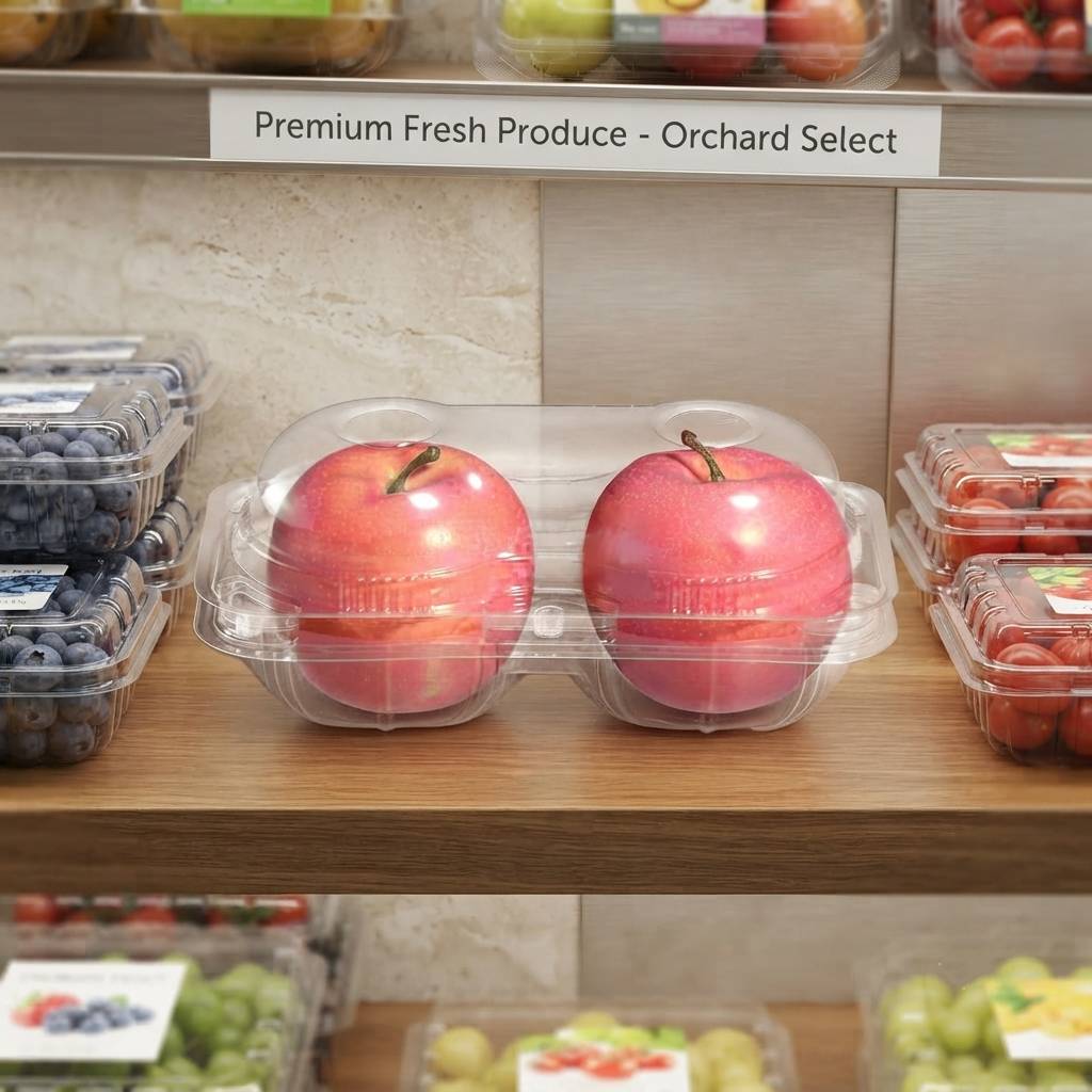 Wholesale Custom Logo Transparent PET Box For Organic Fruit Retail