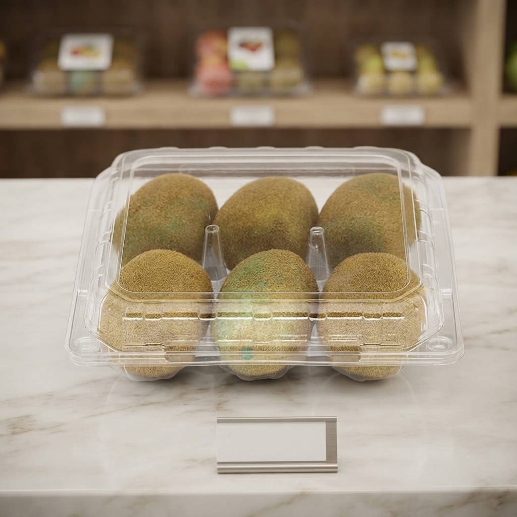 Wholesale Custom Logo Transparent PET Box For Organic Kiwi Fruit