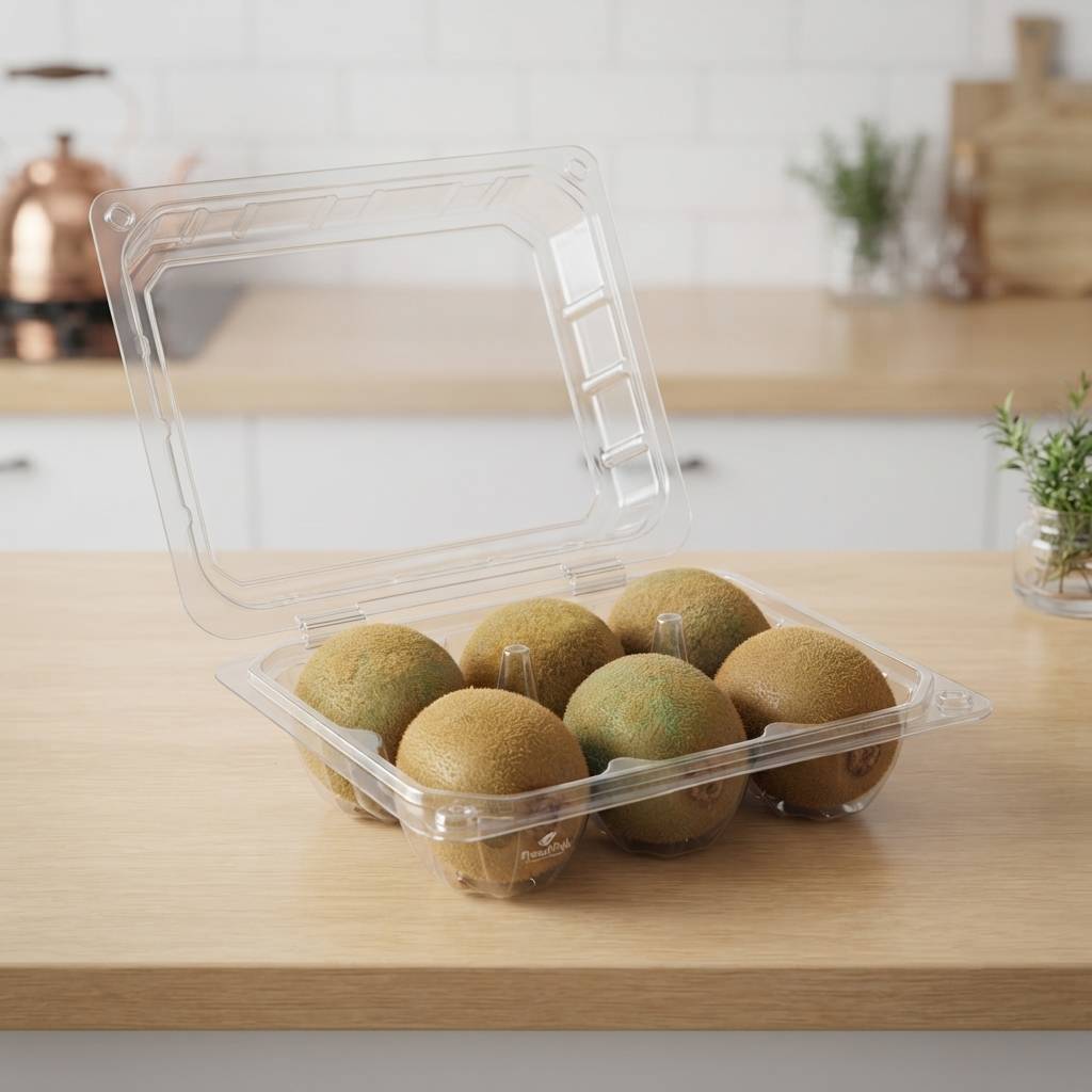 Custom Clear PET Plastic Clamshell Container For Fresh Kiwi Packaging Custom Clear PET Plastic Clamshell Container For Fresh Kiwi Packaging