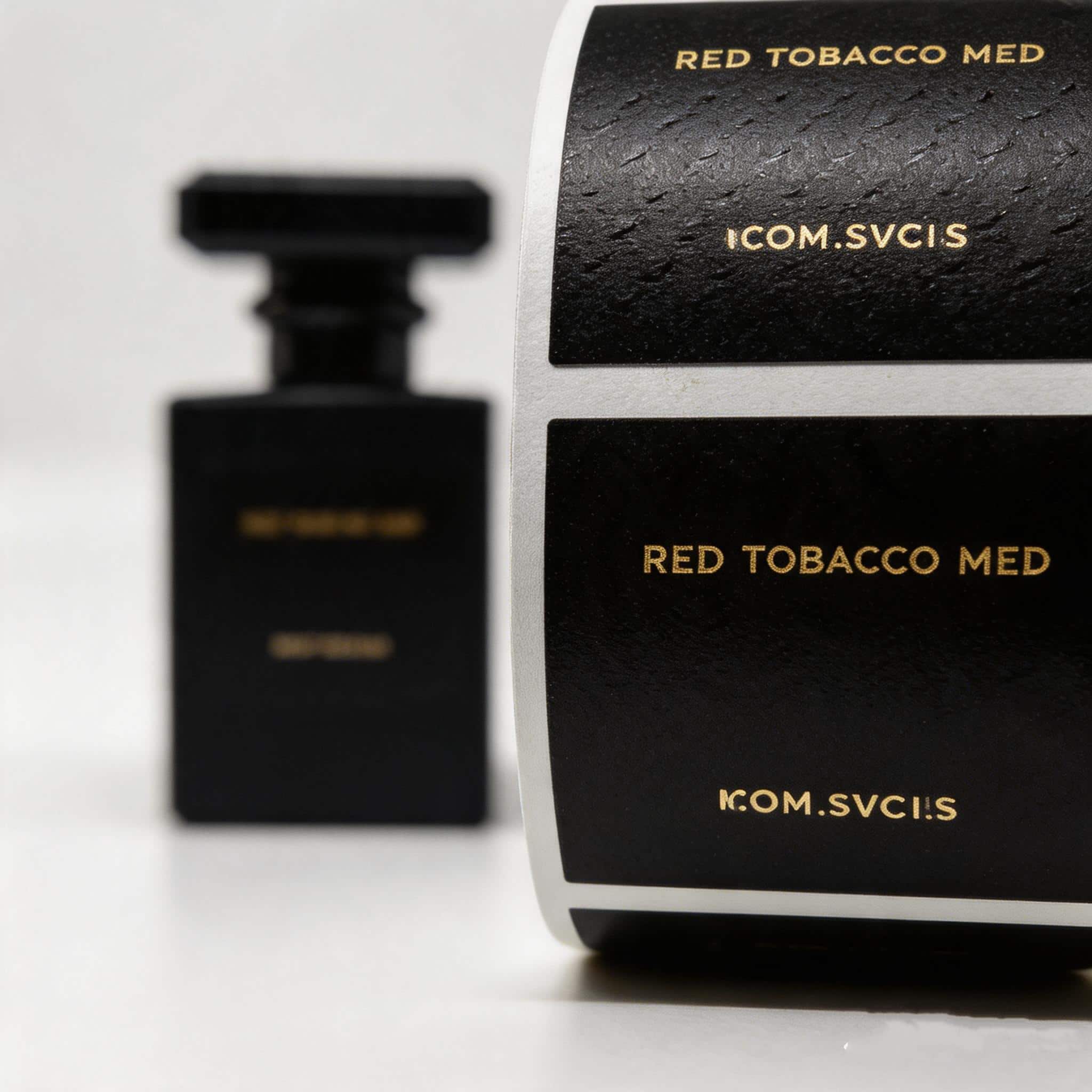 Custom Matte Black Waterproof Perfume Bottle Labels For Luxury Branding