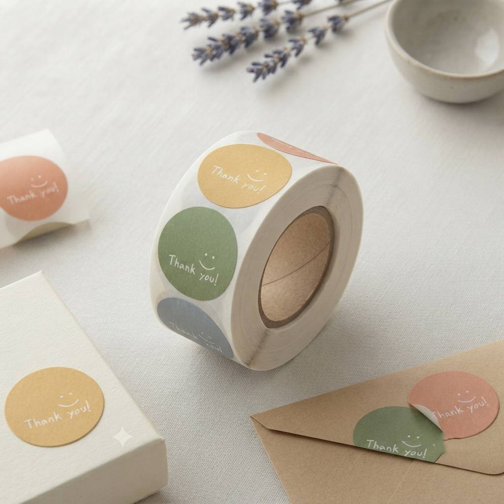 Custom Printed Aesthetic Thank You Decals For Small Business Packaging