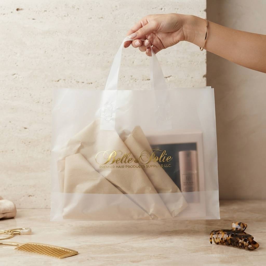 Personalized Waterproof Frosted Plastic Merchandise Bags For Apparel Retail