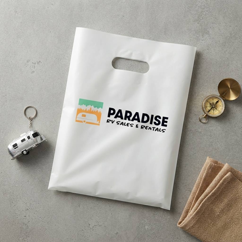 Personalized Waterproof Plastic Merchandise Bags For Commercial Retail Stores