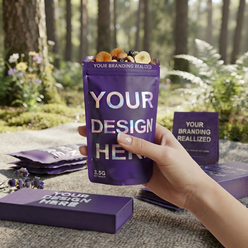 Custom Logo Purple Plastic Self Sealing Bags For Retail Product Packaging